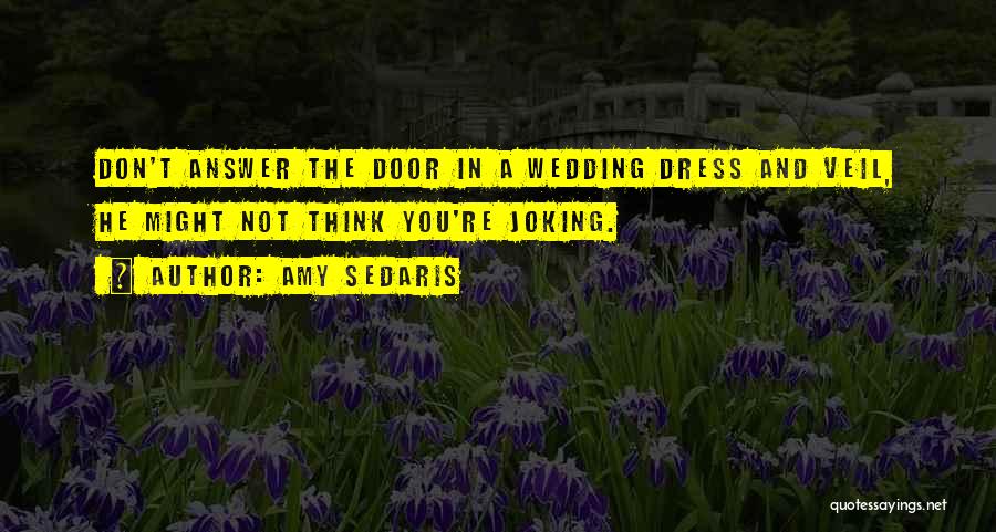 Amy Sedaris Quotes: Don't Answer The Door In A Wedding Dress And Veil, He Might Not Think You're Joking.