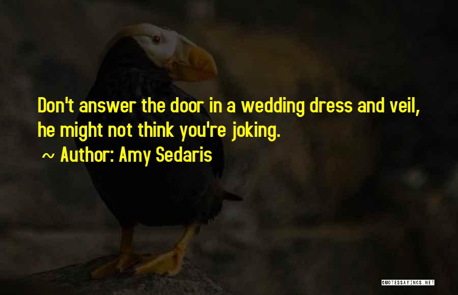 Amy Sedaris Quotes: Don't Answer The Door In A Wedding Dress And Veil, He Might Not Think You're Joking.