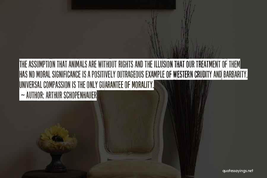 Arthur Schopenhauer Quotes: The Assumption That Animals Are Without Rights And The Illusion That Our Treatment Of Them Has No Moral Significance Is