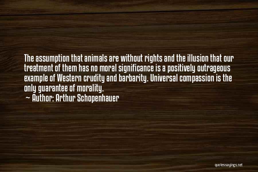 Arthur Schopenhauer Quotes: The Assumption That Animals Are Without Rights And The Illusion That Our Treatment Of Them Has No Moral Significance Is