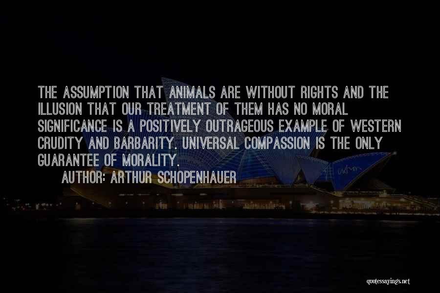 Arthur Schopenhauer Quotes: The Assumption That Animals Are Without Rights And The Illusion That Our Treatment Of Them Has No Moral Significance Is