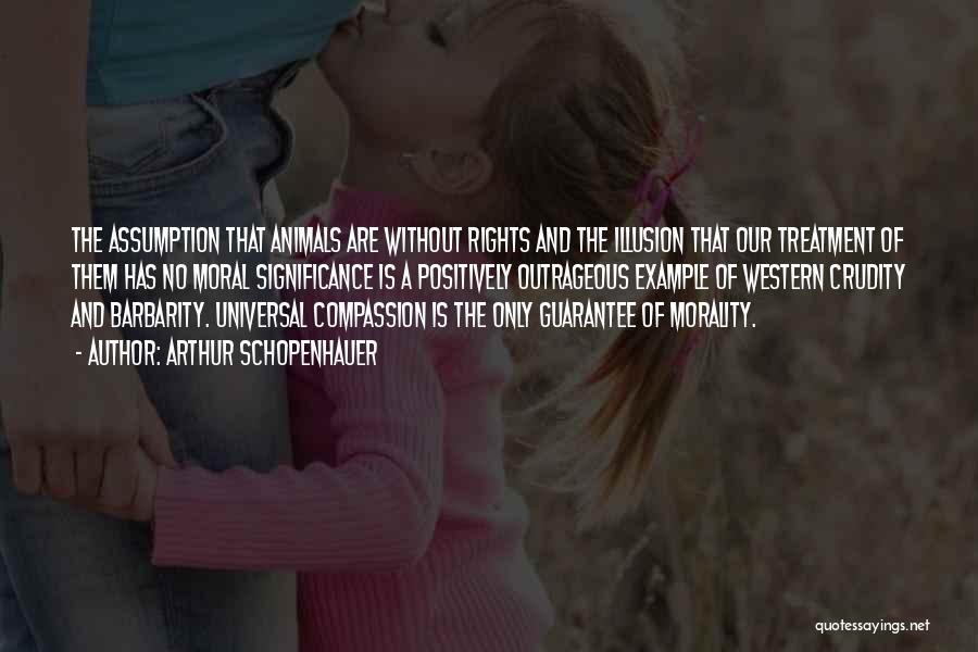 Arthur Schopenhauer Quotes: The Assumption That Animals Are Without Rights And The Illusion That Our Treatment Of Them Has No Moral Significance Is