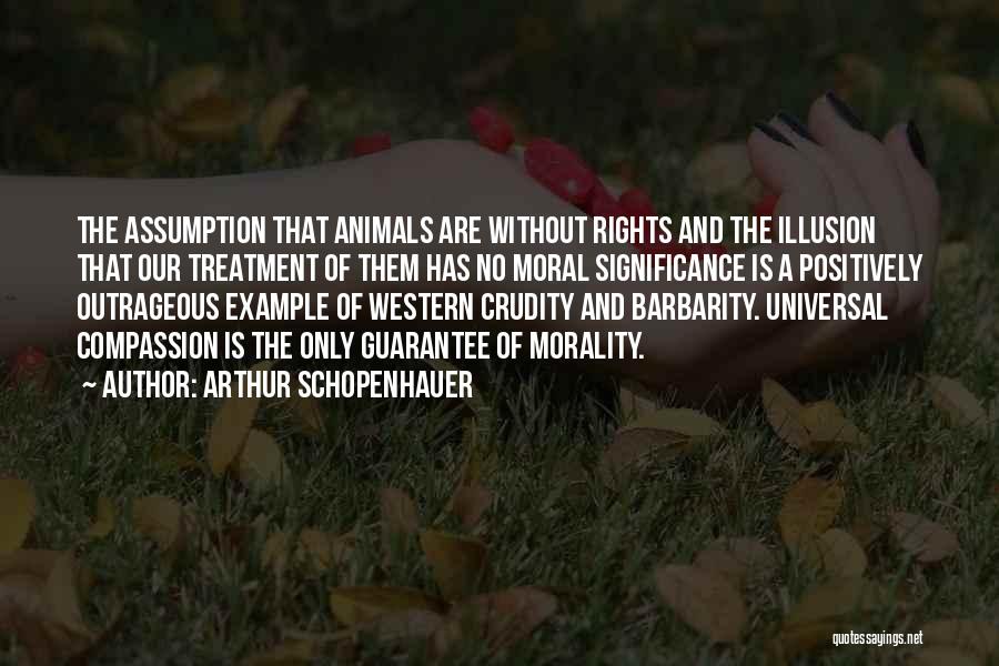 Arthur Schopenhauer Quotes: The Assumption That Animals Are Without Rights And The Illusion That Our Treatment Of Them Has No Moral Significance Is