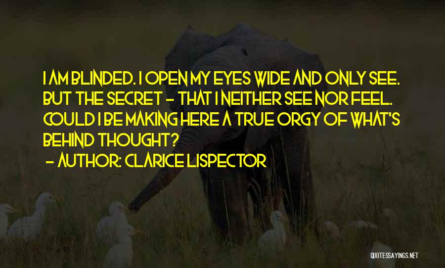 Clarice Lispector Quotes: I Am Blinded. I Open My Eyes Wide And Only See. But The Secret - That I Neither See Nor