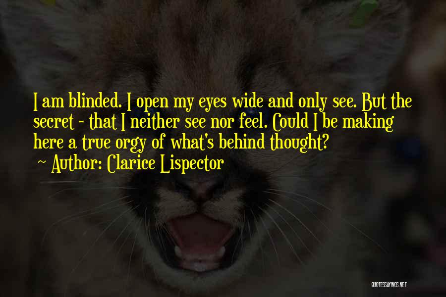 Clarice Lispector Quotes: I Am Blinded. I Open My Eyes Wide And Only See. But The Secret - That I Neither See Nor