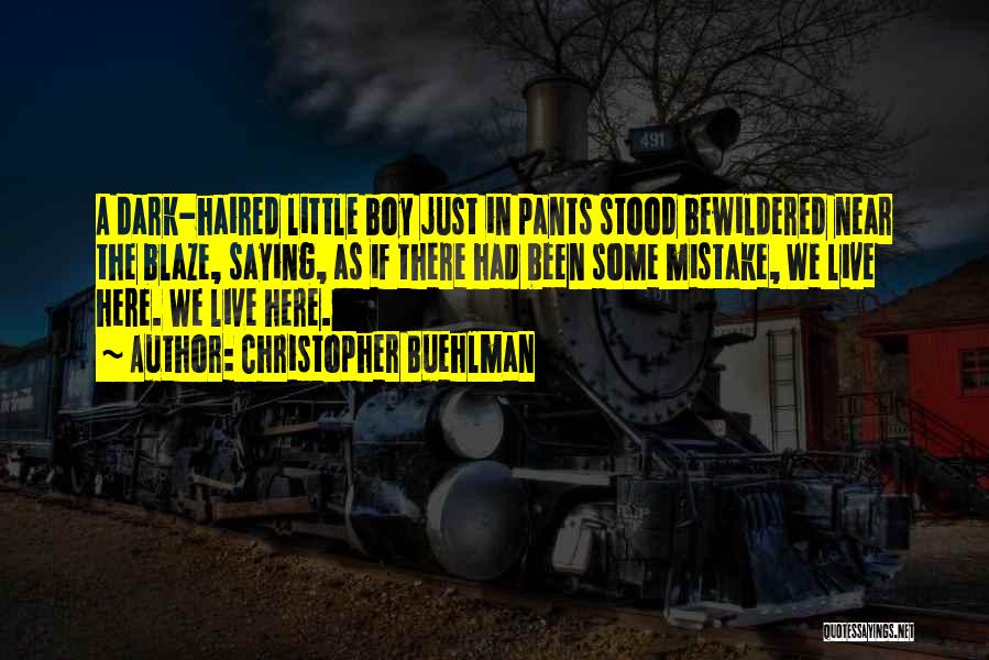 Christopher Buehlman Quotes: A Dark-haired Little Boy Just In Pants Stood Bewildered Near The Blaze, Saying, As If There Had Been Some Mistake,