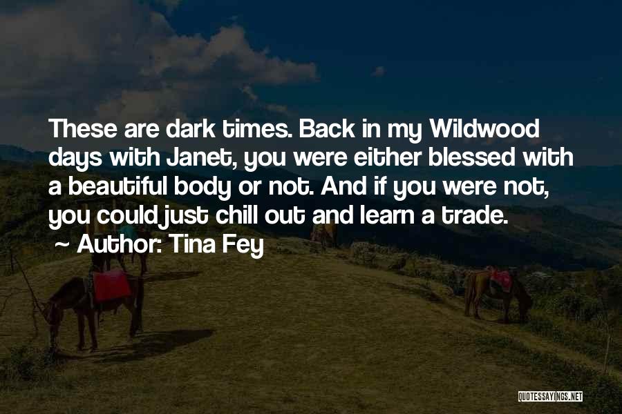Tina Fey Quotes: These Are Dark Times. Back In My Wildwood Days With Janet, You Were Either Blessed With A Beautiful Body Or