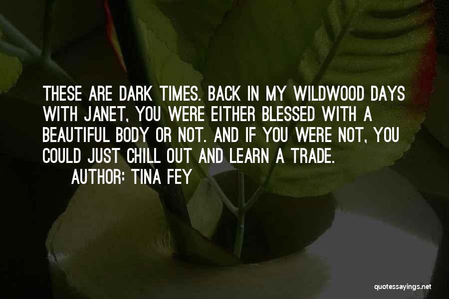 Tina Fey Quotes: These Are Dark Times. Back In My Wildwood Days With Janet, You Were Either Blessed With A Beautiful Body Or