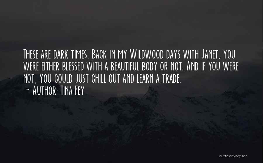 Tina Fey Quotes: These Are Dark Times. Back In My Wildwood Days With Janet, You Were Either Blessed With A Beautiful Body Or