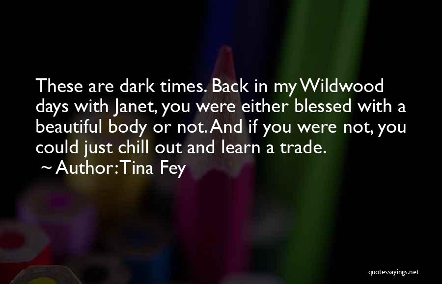 Tina Fey Quotes: These Are Dark Times. Back In My Wildwood Days With Janet, You Were Either Blessed With A Beautiful Body Or