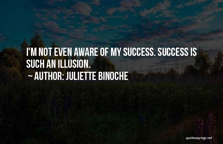 Juliette Binoche Quotes: I'm Not Even Aware Of My Success. Success Is Such An Illusion.