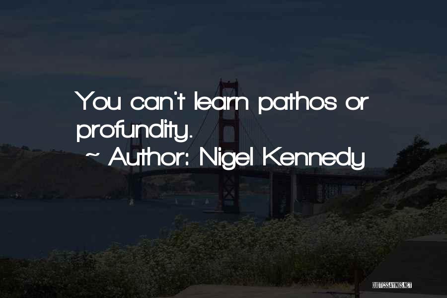 Nigel Kennedy Quotes: You Can't Learn Pathos Or Profundity.