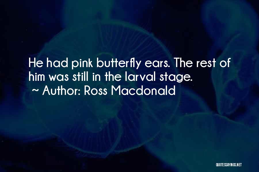 Ross Macdonald Quotes: He Had Pink Butterfly Ears. The Rest Of Him Was Still In The Larval Stage.