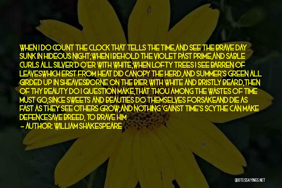 William Shakespeare Quotes: When I Do Count The Clock That Tells The Time,and See The Brave Day Sunk In Hideous Night;when I Behold