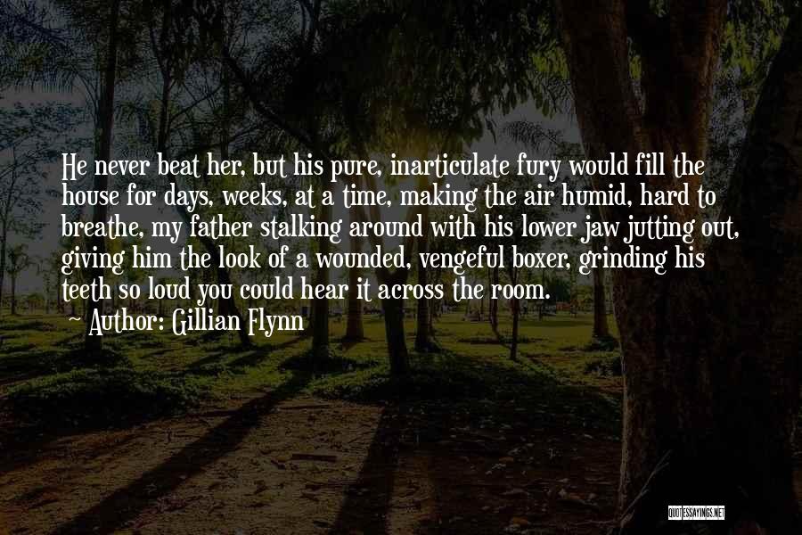 Gillian Flynn Quotes: He Never Beat Her, But His Pure, Inarticulate Fury Would Fill The House For Days, Weeks, At A Time, Making