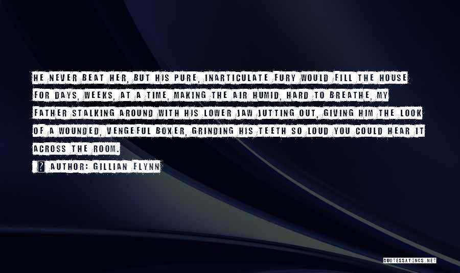 Gillian Flynn Quotes: He Never Beat Her, But His Pure, Inarticulate Fury Would Fill The House For Days, Weeks, At A Time, Making