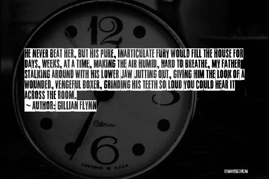 Gillian Flynn Quotes: He Never Beat Her, But His Pure, Inarticulate Fury Would Fill The House For Days, Weeks, At A Time, Making