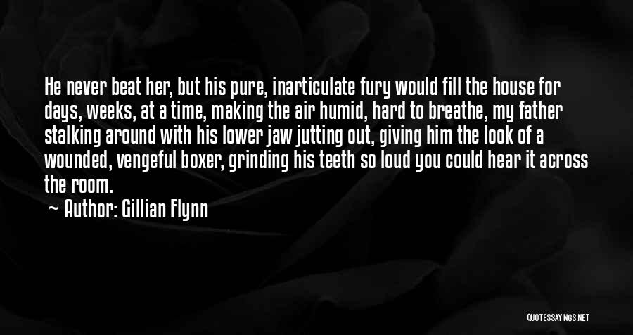 Gillian Flynn Quotes: He Never Beat Her, But His Pure, Inarticulate Fury Would Fill The House For Days, Weeks, At A Time, Making