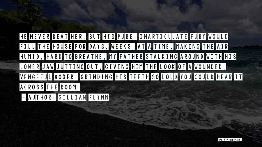 Gillian Flynn Quotes: He Never Beat Her, But His Pure, Inarticulate Fury Would Fill The House For Days, Weeks, At A Time, Making