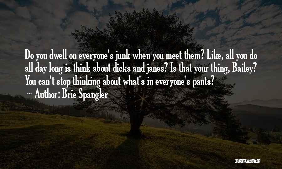 Brie Spangler Quotes: Do You Dwell On Everyone's Junk When You Meet Them? Like, All You Do All Day Long Is Think About