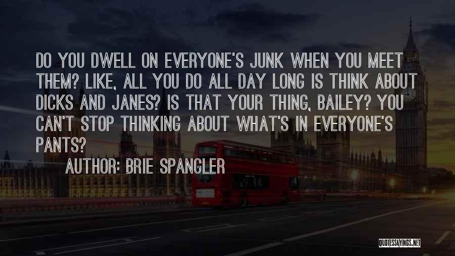 Brie Spangler Quotes: Do You Dwell On Everyone's Junk When You Meet Them? Like, All You Do All Day Long Is Think About