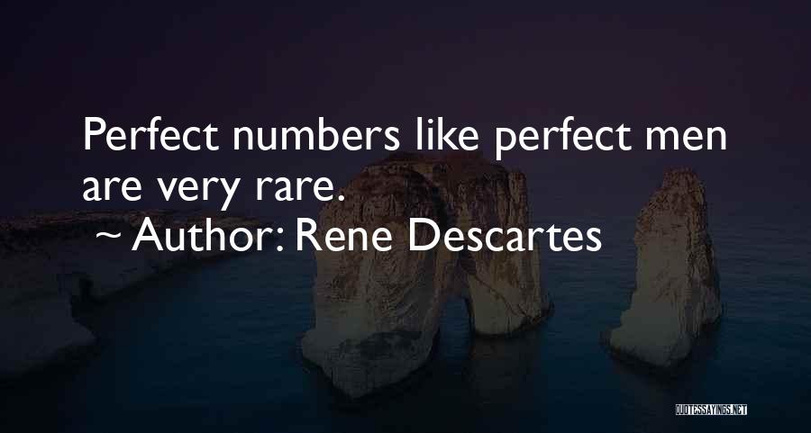 Rene Descartes Quotes: Perfect Numbers Like Perfect Men Are Very Rare.