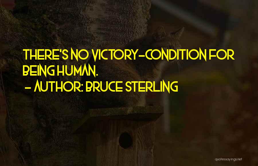 Bruce Sterling Quotes: There's No Victory-condition For Being Human.