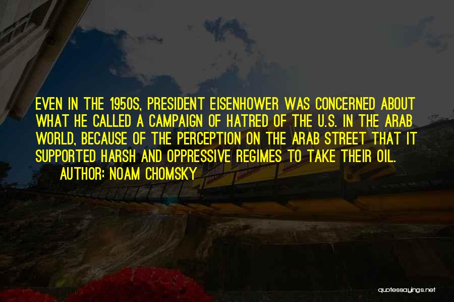 Noam Chomsky Quotes: Even In The 1950s, President Eisenhower Was Concerned About What He Called A Campaign Of Hatred Of The U.s. In