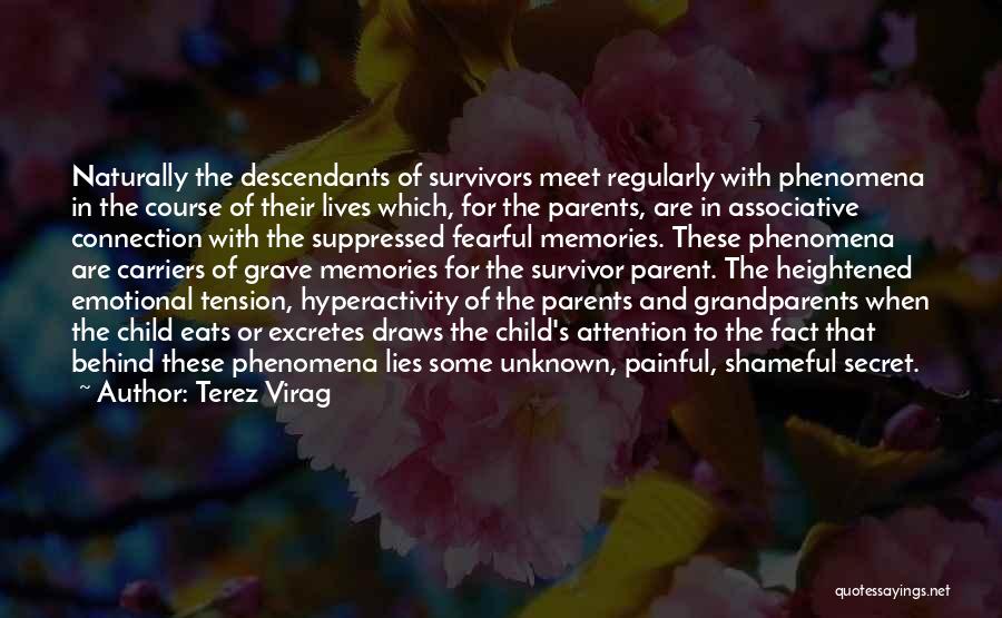 Terez Virag Quotes: Naturally The Descendants Of Survivors Meet Regularly With Phenomena In The Course Of Their Lives Which, For The Parents, Are