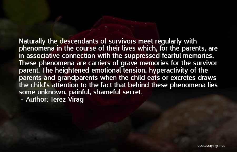 Terez Virag Quotes: Naturally The Descendants Of Survivors Meet Regularly With Phenomena In The Course Of Their Lives Which, For The Parents, Are