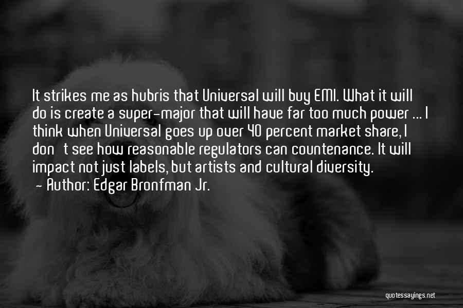 Edgar Bronfman Jr. Quotes: It Strikes Me As Hubris That Universal Will Buy Emi. What It Will Do Is Create A Super-major That Will