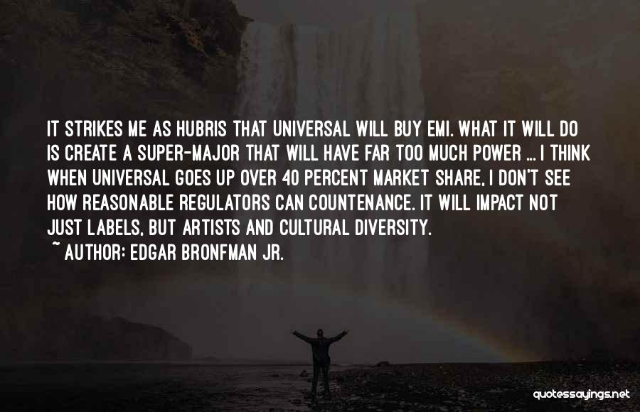 Edgar Bronfman Jr. Quotes: It Strikes Me As Hubris That Universal Will Buy Emi. What It Will Do Is Create A Super-major That Will