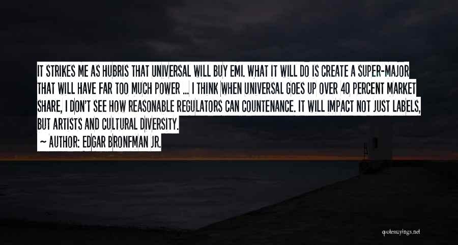 Edgar Bronfman Jr. Quotes: It Strikes Me As Hubris That Universal Will Buy Emi. What It Will Do Is Create A Super-major That Will