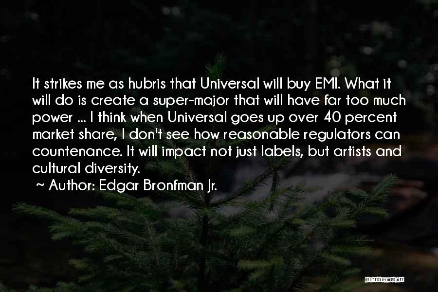 Edgar Bronfman Jr. Quotes: It Strikes Me As Hubris That Universal Will Buy Emi. What It Will Do Is Create A Super-major That Will