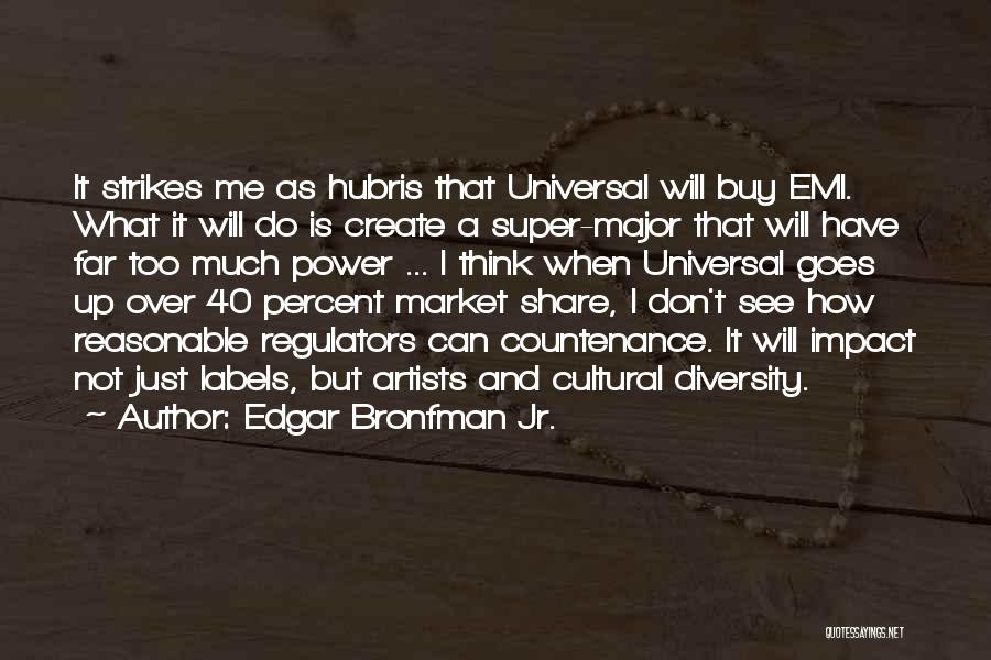 Edgar Bronfman Jr. Quotes: It Strikes Me As Hubris That Universal Will Buy Emi. What It Will Do Is Create A Super-major That Will