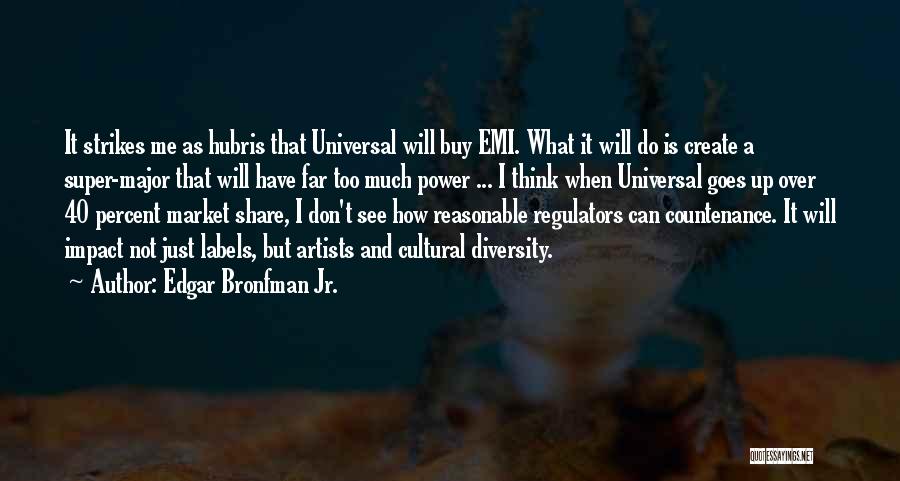 Edgar Bronfman Jr. Quotes: It Strikes Me As Hubris That Universal Will Buy Emi. What It Will Do Is Create A Super-major That Will