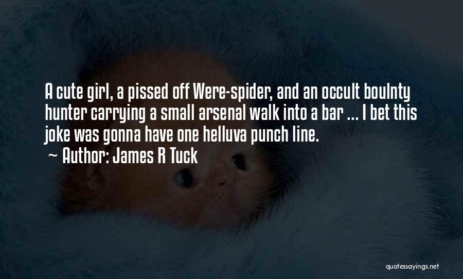 James R Tuck Quotes: A Cute Girl, A Pissed Off Were-spider, And An Occult Boulnty Hunter Carrying A Small Arsenal Walk Into A Bar