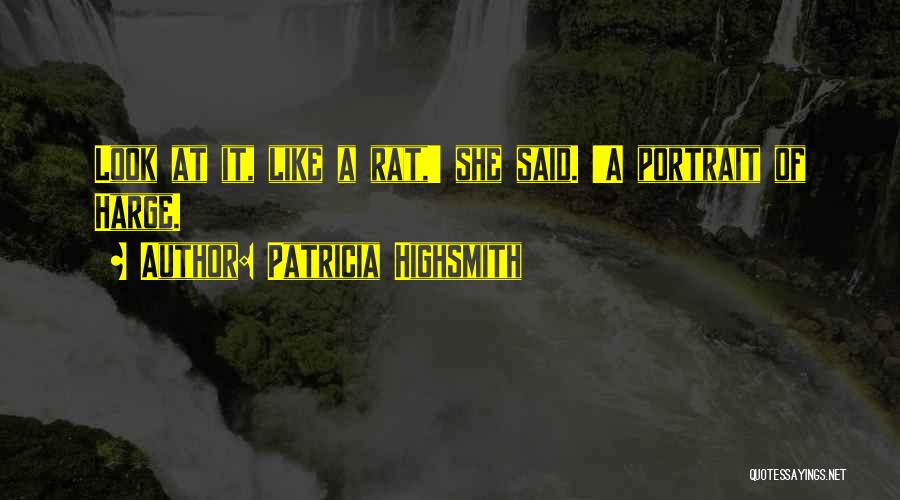 Patricia Highsmith Quotes: Look At It, Like A Rat,' She Said. 'a Portrait Of Harge.