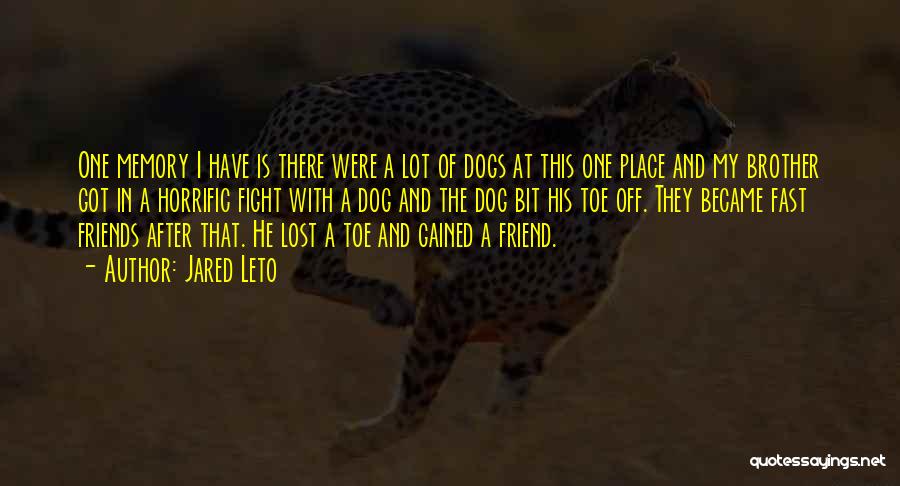 Jared Leto Quotes: One Memory I Have Is There Were A Lot Of Dogs At This One Place And My Brother Got In