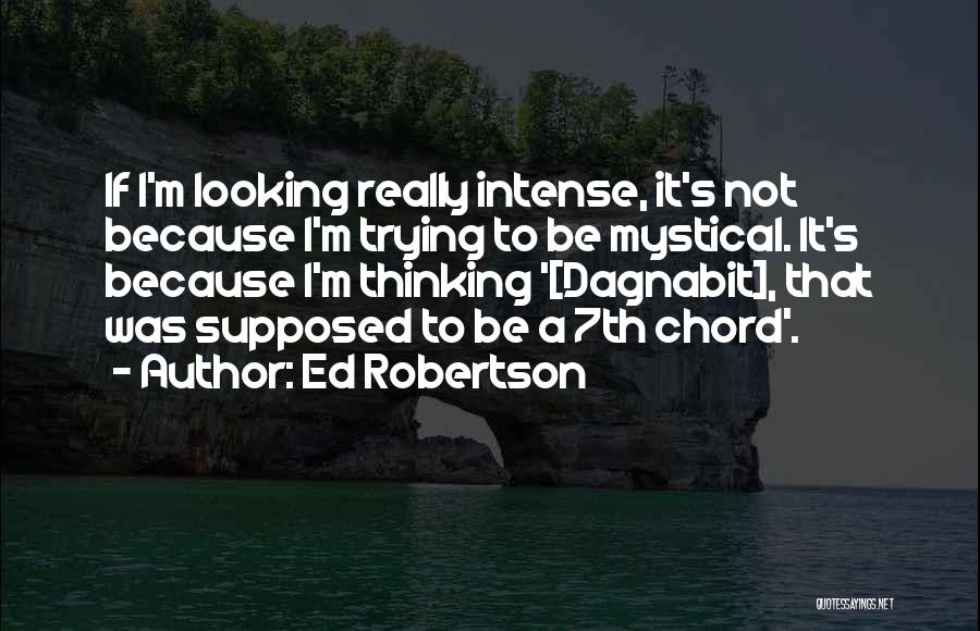 Ed Robertson Quotes: If I'm Looking Really Intense, It's Not Because I'm Trying To Be Mystical. It's Because I'm Thinking '[dagnabit], That Was