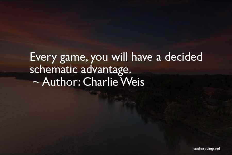 Charlie Weis Quotes: Every Game, You Will Have A Decided Schematic Advantage.