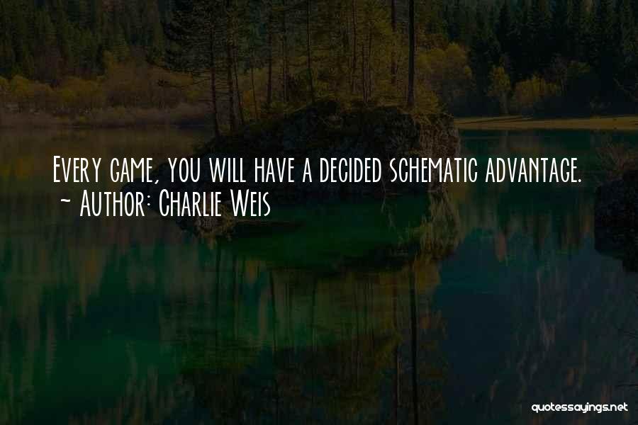 Charlie Weis Quotes: Every Game, You Will Have A Decided Schematic Advantage.