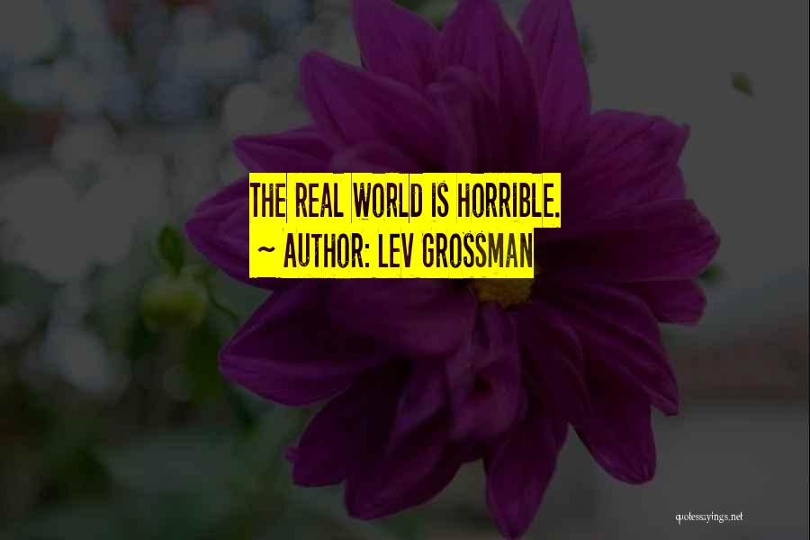 Lev Grossman Quotes: The Real World Is Horrible.