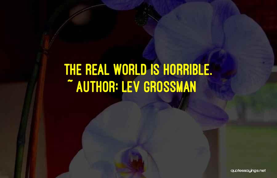 Lev Grossman Quotes: The Real World Is Horrible.