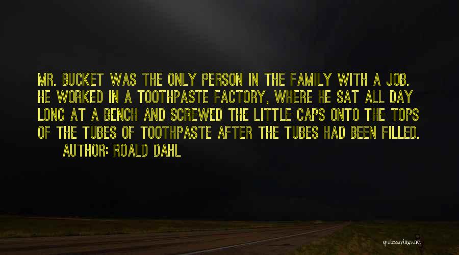 Roald Dahl Quotes: Mr. Bucket Was The Only Person In The Family With A Job. He Worked In A Toothpaste Factory, Where He