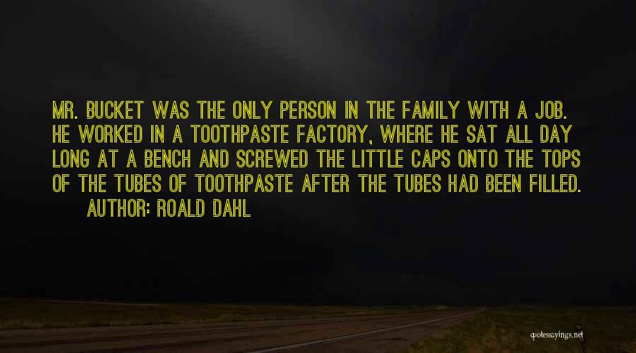 Roald Dahl Quotes: Mr. Bucket Was The Only Person In The Family With A Job. He Worked In A Toothpaste Factory, Where He