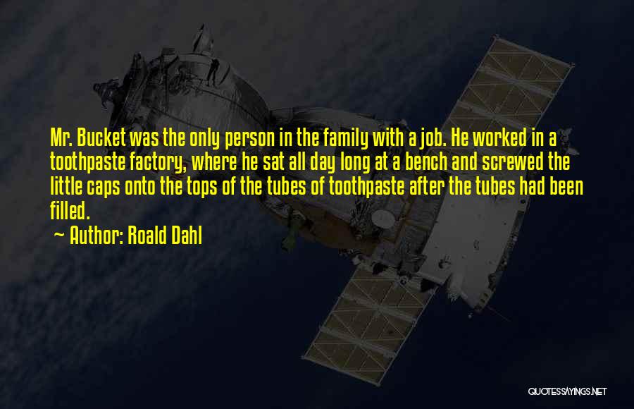 Roald Dahl Quotes: Mr. Bucket Was The Only Person In The Family With A Job. He Worked In A Toothpaste Factory, Where He