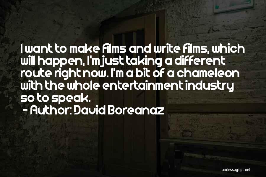 David Boreanaz Quotes: I Want To Make Films And Write Films, Which Will Happen, I'm Just Taking A Different Route Right Now. I'm