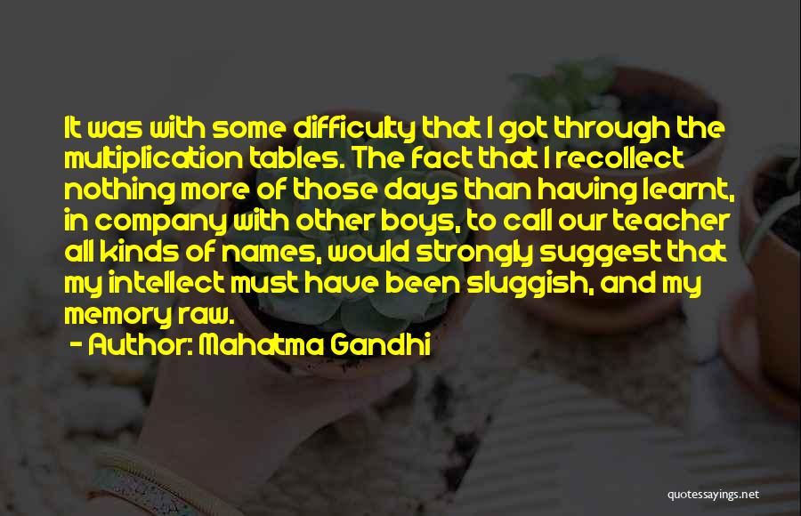 Mahatma Gandhi Quotes: It Was With Some Difficulty That I Got Through The Multiplication Tables. The Fact That I Recollect Nothing More Of