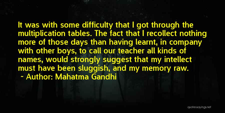 Mahatma Gandhi Quotes: It Was With Some Difficulty That I Got Through The Multiplication Tables. The Fact That I Recollect Nothing More Of